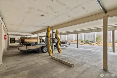 a view of a city with an ocean view