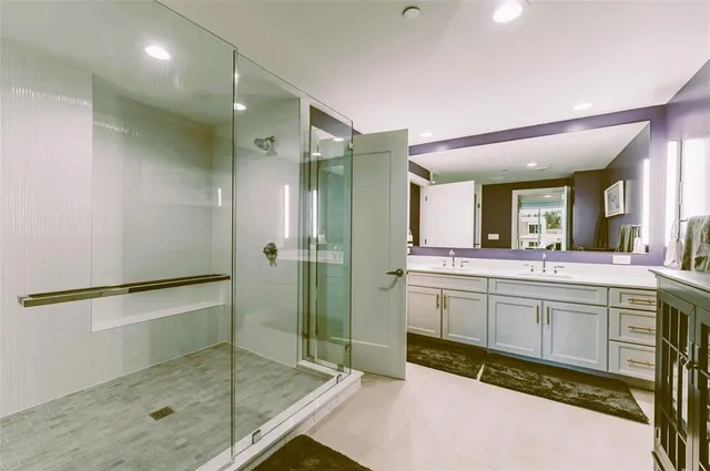a bathroom with a shower