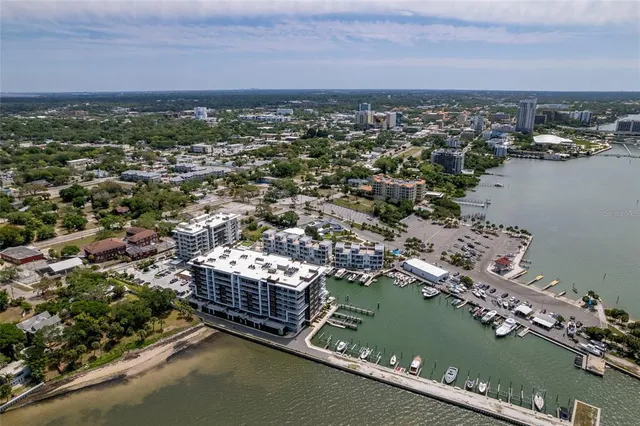 a view of a city with tall buildings