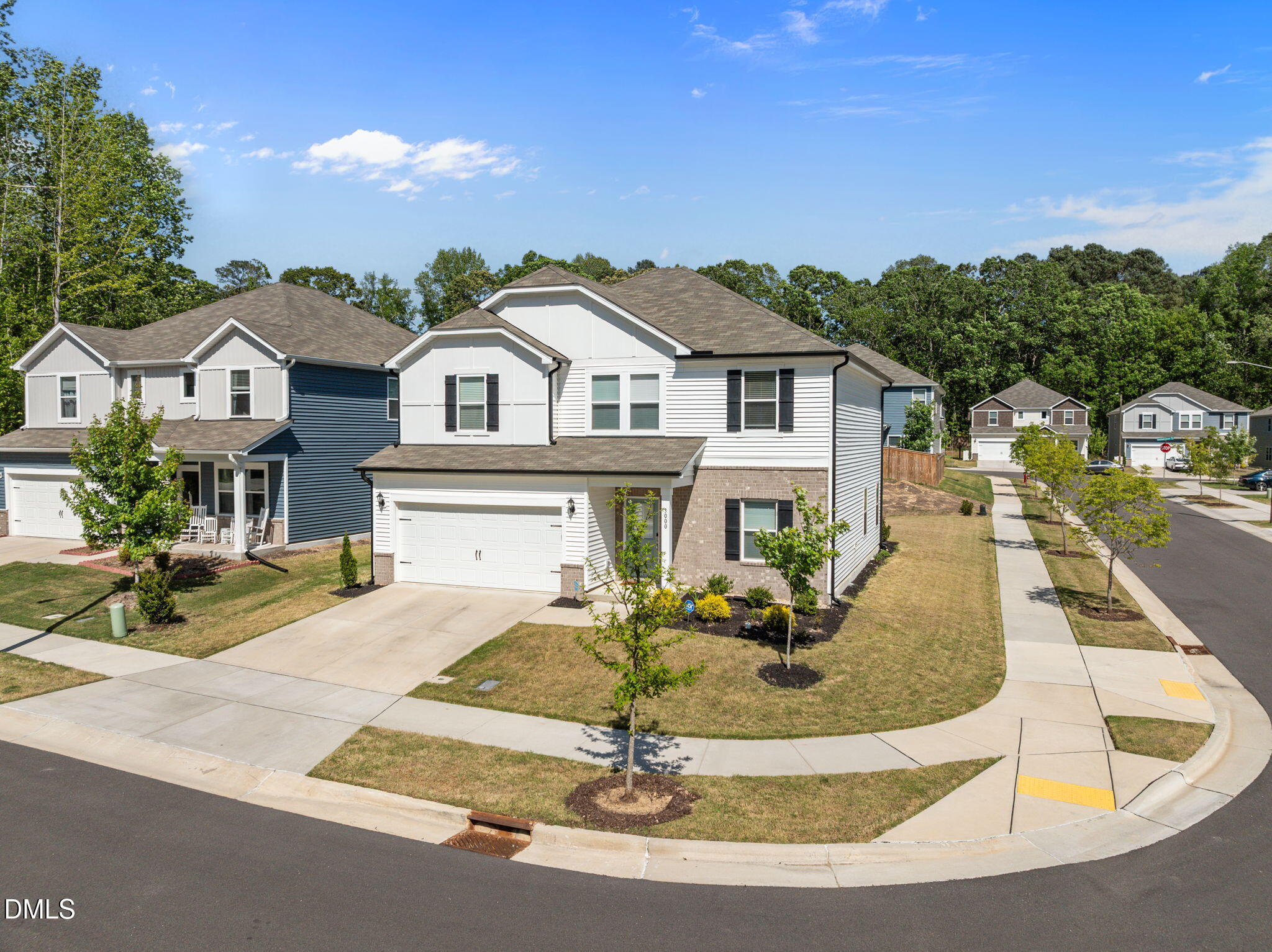 3000 Farndale Trace Durham, NC 27712 - Photo 26 of 36 a view of a house with swimming pool and a yard