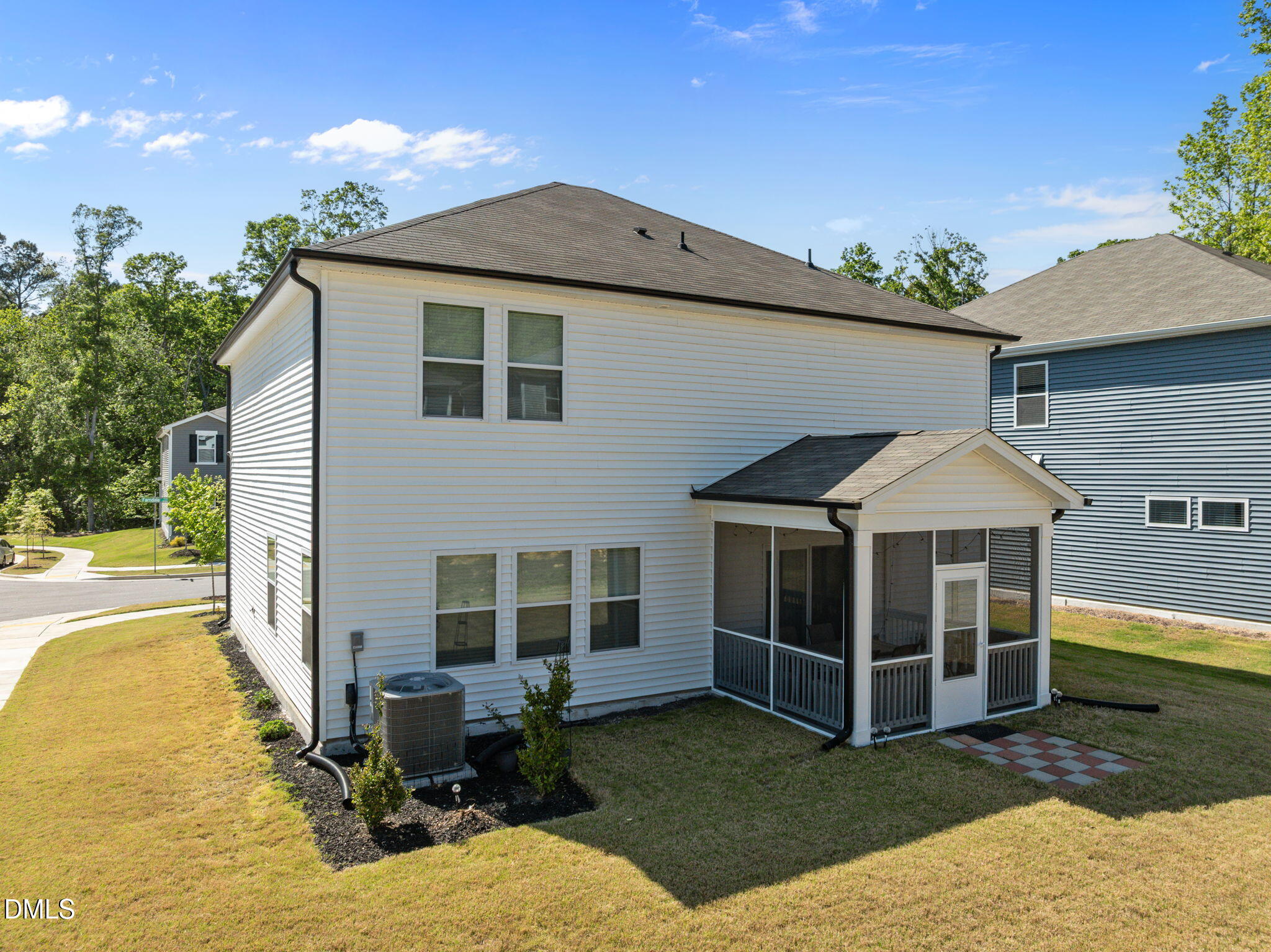 3000 Farndale Trace Durham, NC 27712 - Photo 27 of 36 a view of a house with a yard and furniture