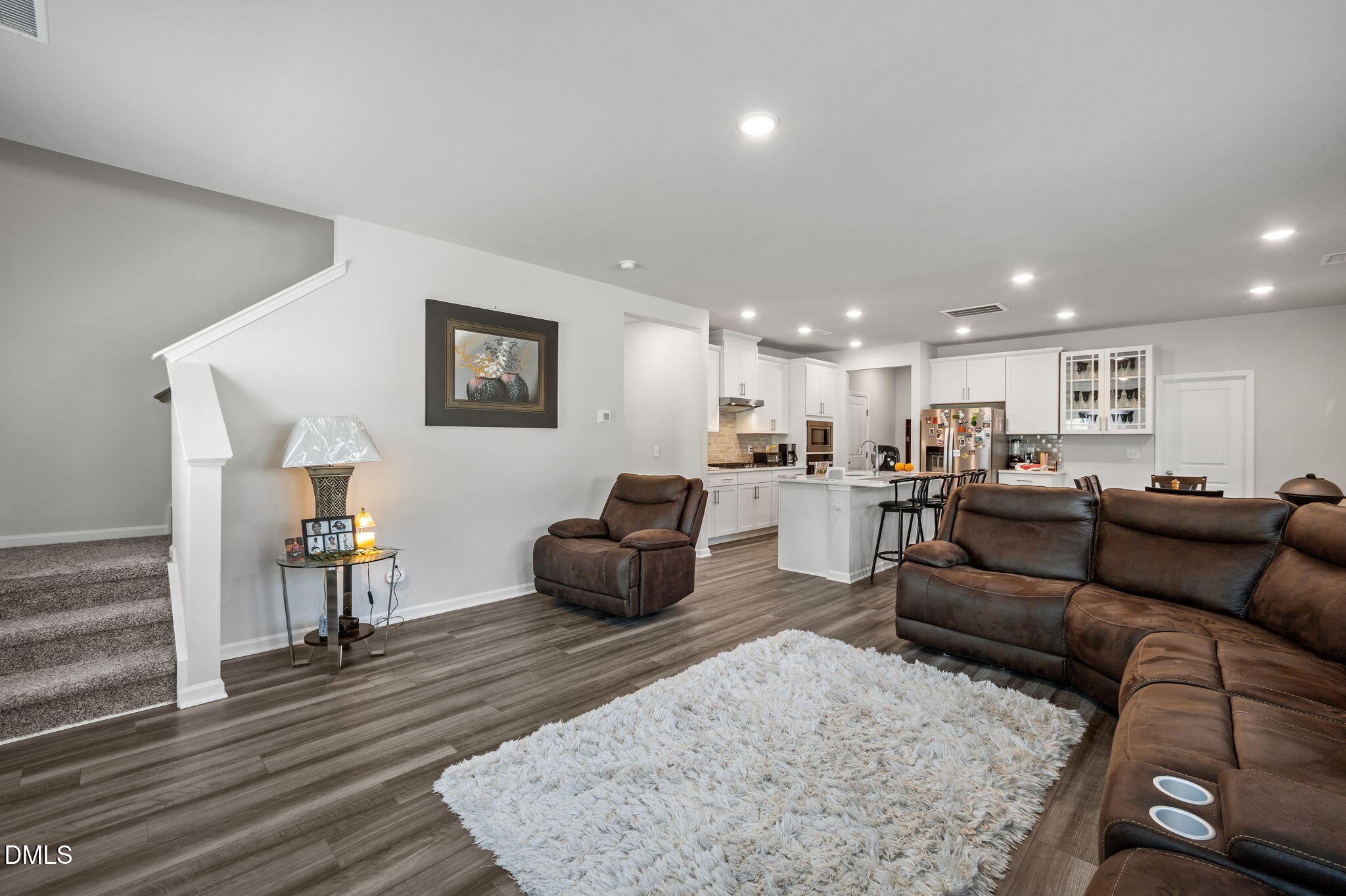 3000 Farndale Trace Durham, NC 27712 - Photo 4 of 36 a living room with furniture and a wooden floor