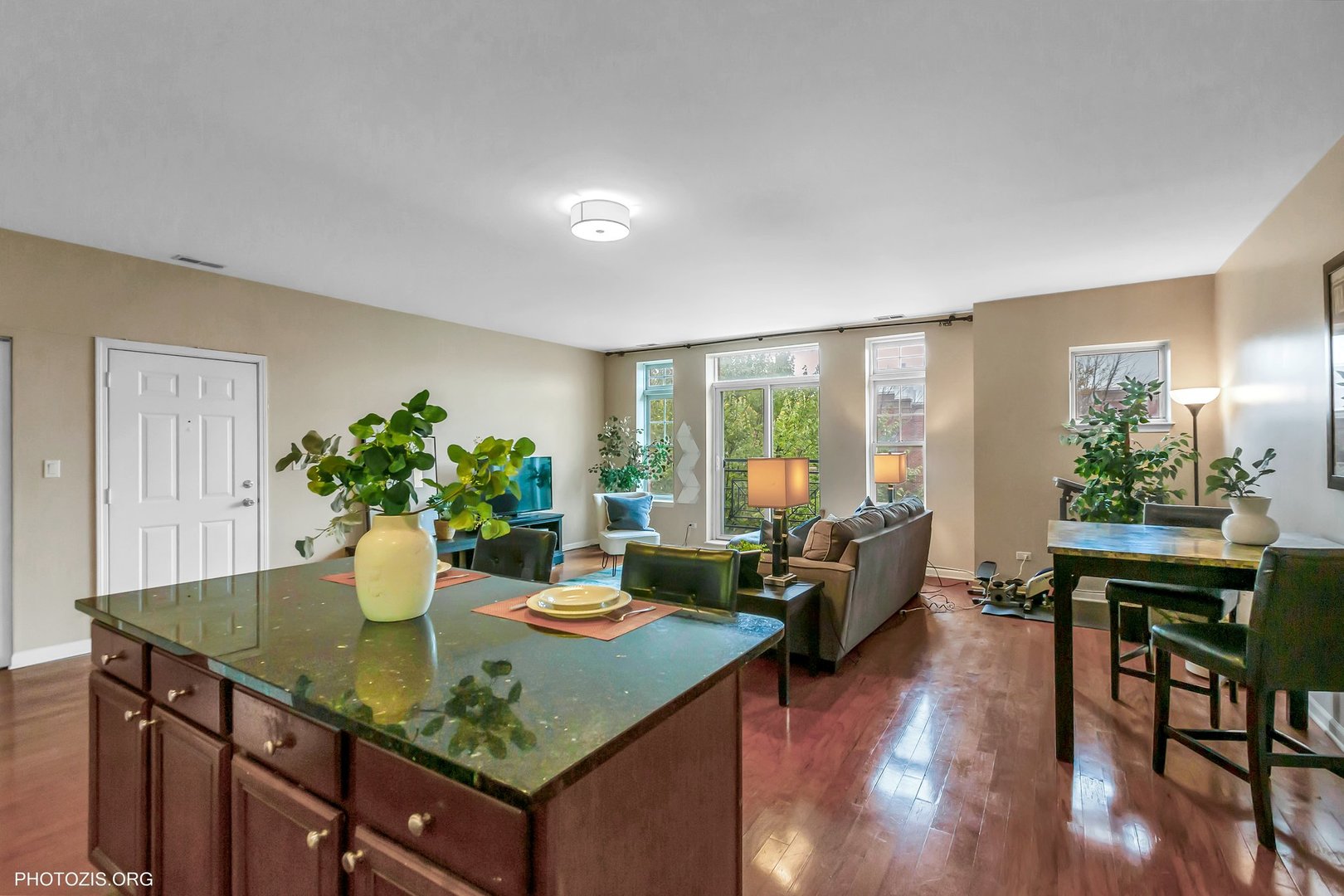 1414 South Halsted Street, Unit 3B Chicago, IL 60607 - Photo 4 of 14 a view of a dining table and a potted plant in a room