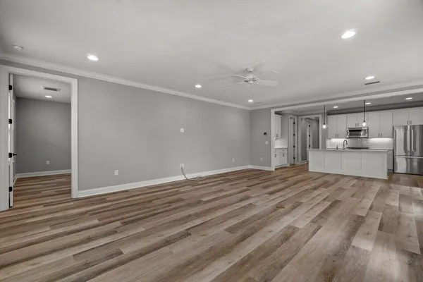 a view of a bedroom and a bathroom