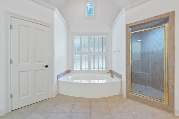 a view of a bathtub in a bathroom