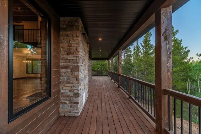 a view of a lake with a city