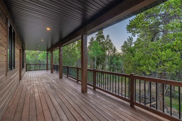 a view of a forest from a balcony