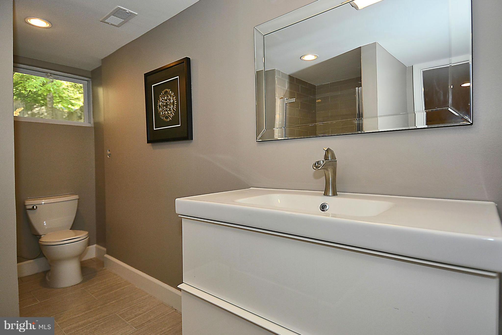 409 Branch Drive Silver Spring, MD 20901 - Photo 22 of 30 a bathroom with a sink a toilet and a mirror