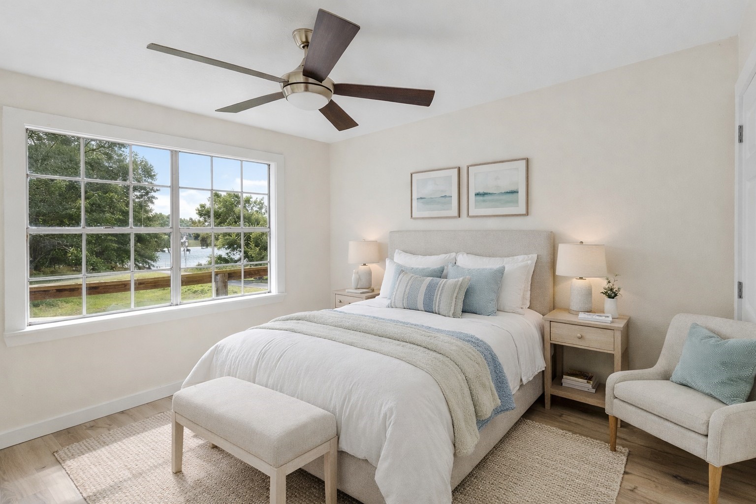 161 White Oak Street Point Blank, TX 77364 - Photo 13 of 23 a bedroom with a bed and a large window