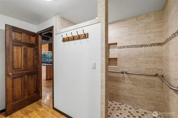a bathroom with a shower
