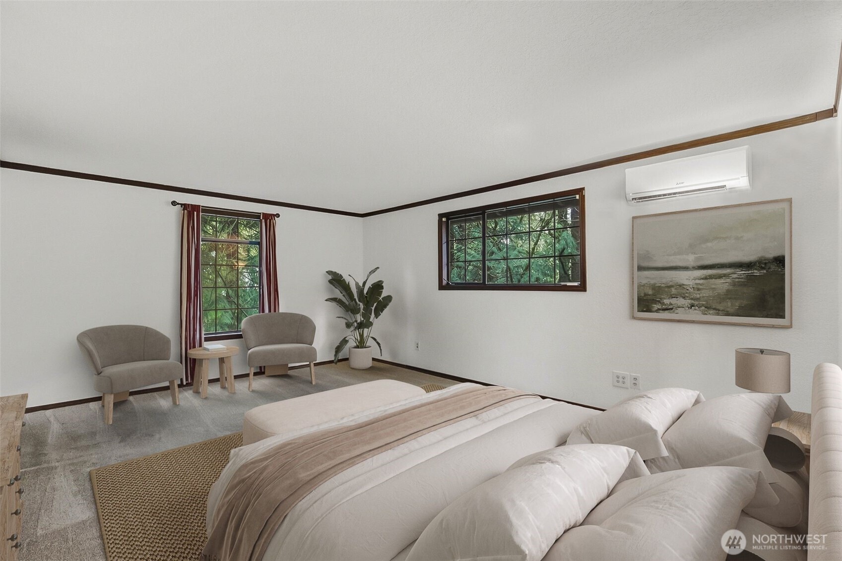 16719 1st Avenue Southeast Bothell, WA 98012 - Photo 17 of 33 a bedroom with a bed and glass window