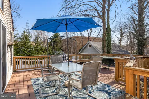 an outdoor space with seating