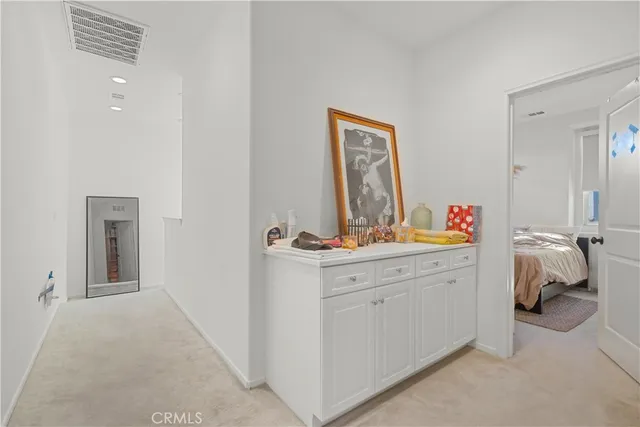 a view of staircase with white walls and white walls