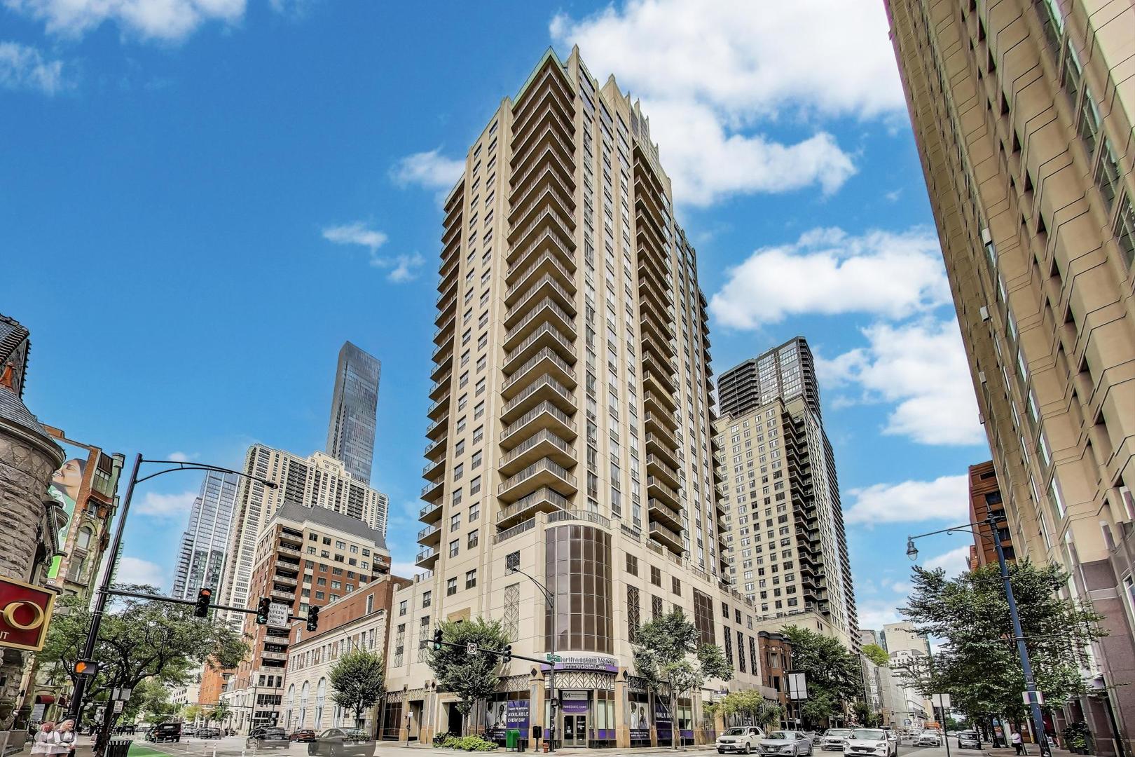 a view of a city with tall buildings