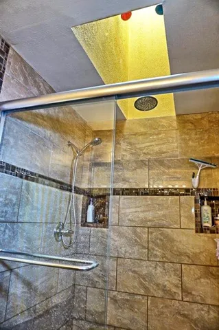 a bathroom with a shower