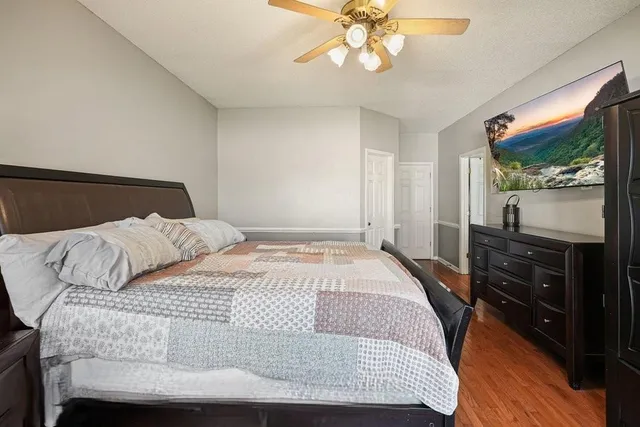 a view of a backyard with a garden