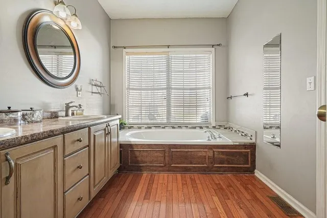 a view of wooden balcony