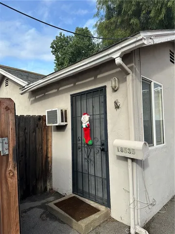 a view of a door of the house