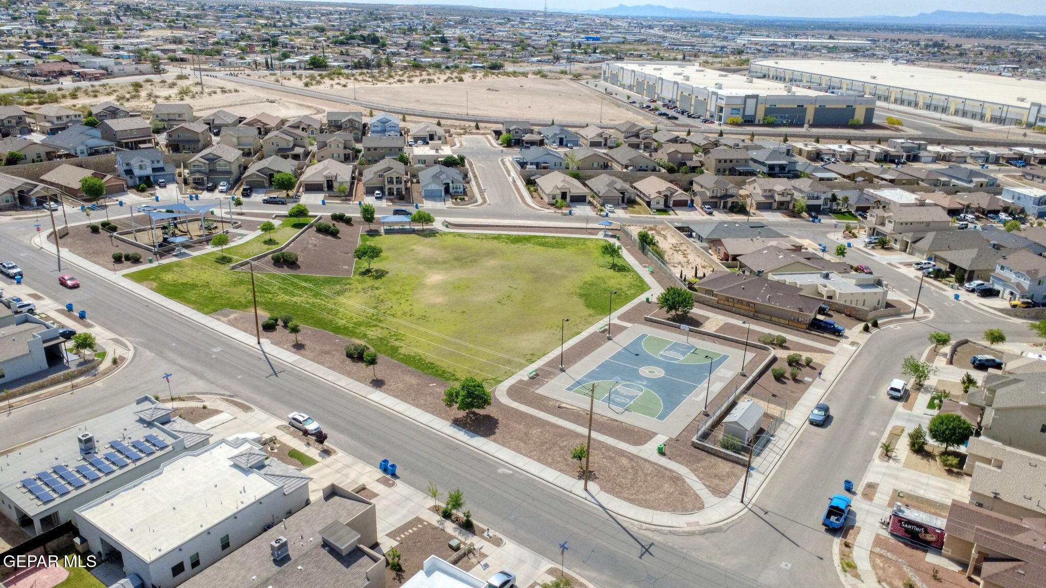 123 Via Rojas Drive Horizon City, TX 79928 - Photo 42 of 47 an aerial view of a swimming pool