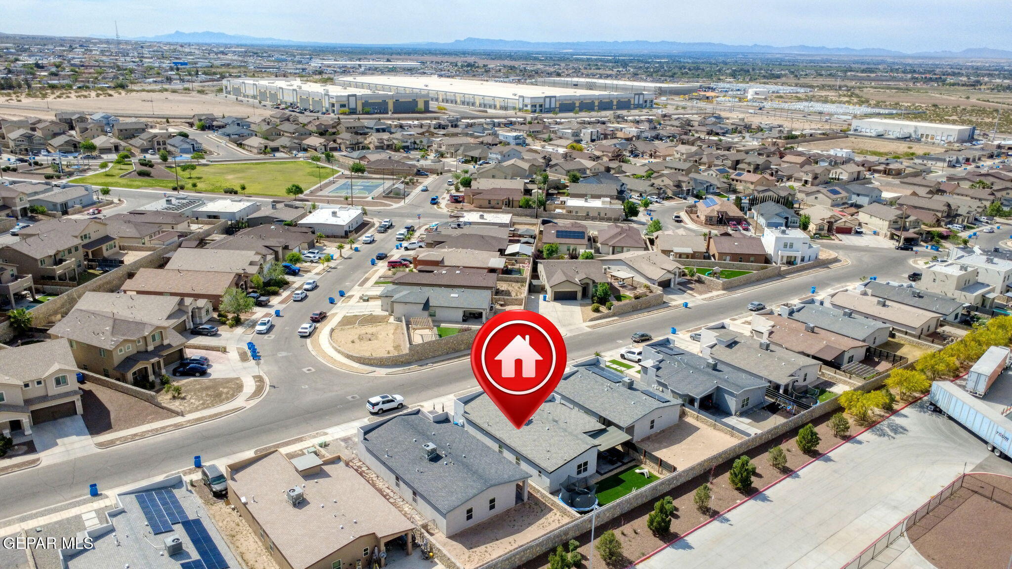 123 Via Rojas Drive Horizon City, TX 79928 - Photo 46 of 47 an aerial view of residential building with parking space