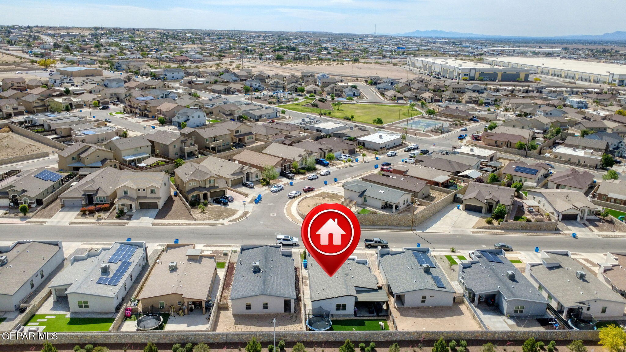 123 Via Rojas Drive Horizon City, TX 79928 - Photo 47 of 47 an aerial view of residential houses with outdoor space