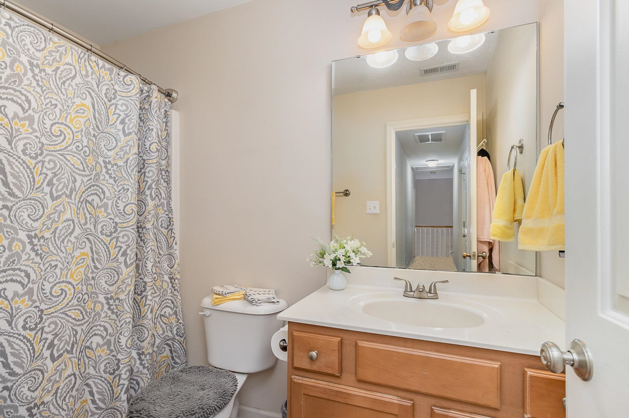 226 Keller Drive Clayton, NC 27520 - Photo 22 of 30 a bathroom with a sink vanity mirror and toilet