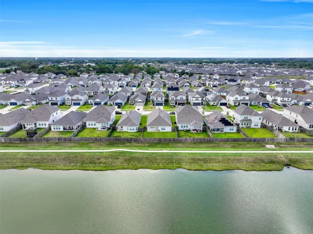 a view of a city with a lake