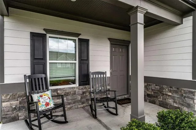 a outdoor living space with furniture