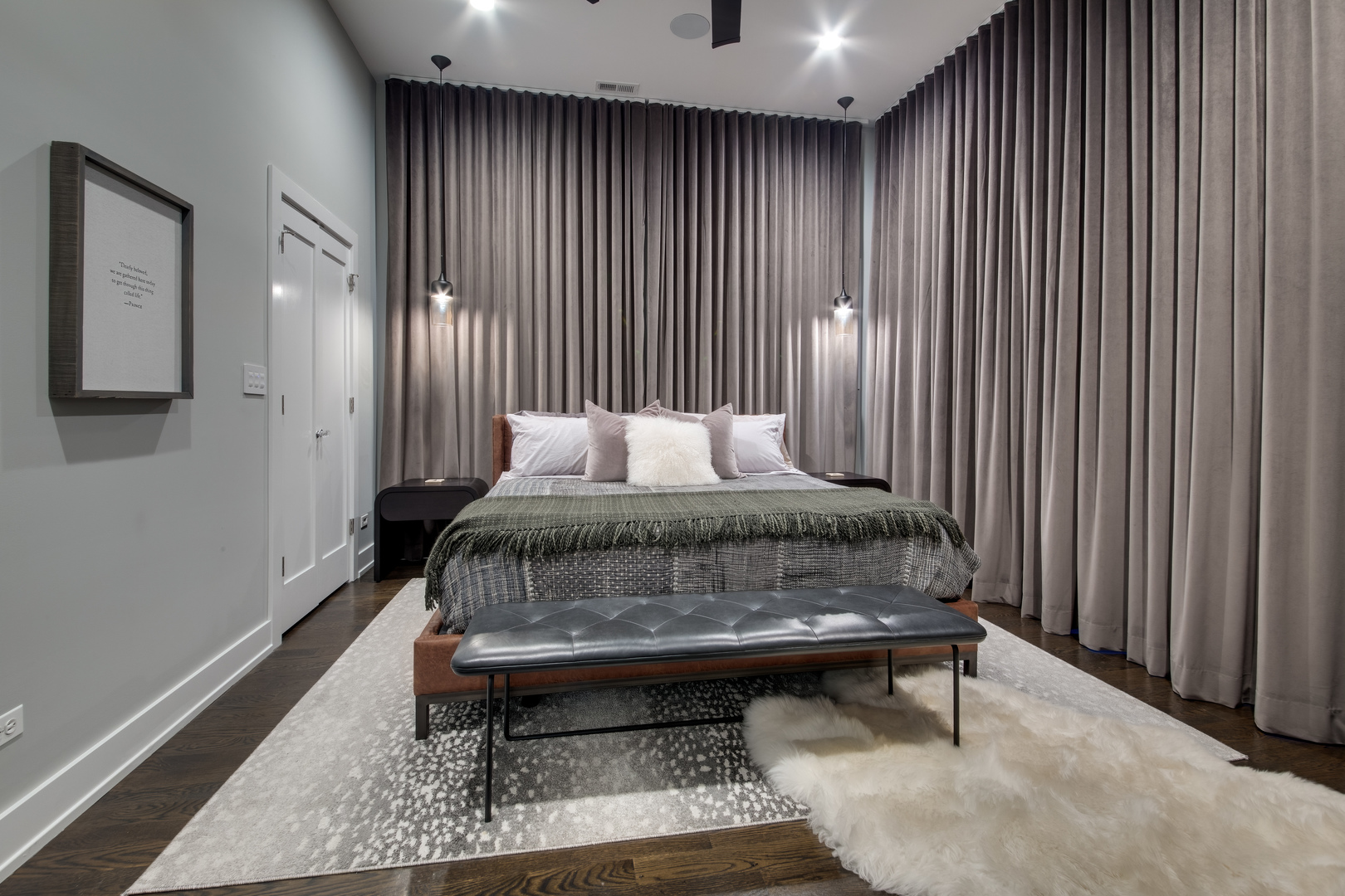 6 North Throop Street, Unit 4S Chicago, IL 60607 - Photo 12 of 31 a bedroom with a bed a lamp and a window