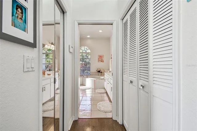 a view of a swimming pool with a patio