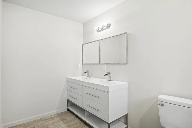 a view of a room with empty racks