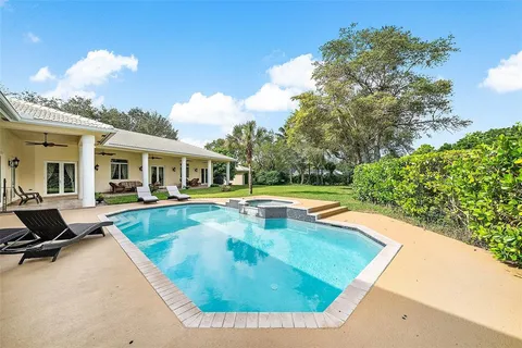 a view of a lake with a city