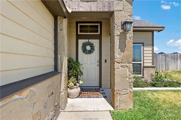 a view of a door of the house