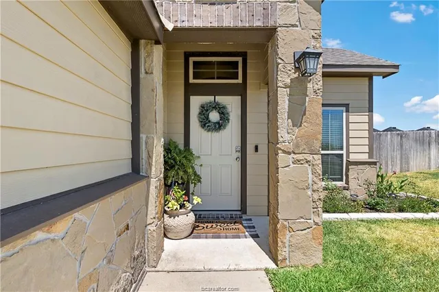 a view of a door of the house