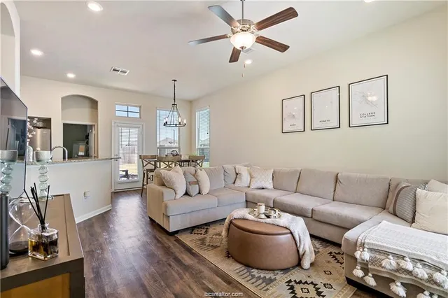 a living room with furniture