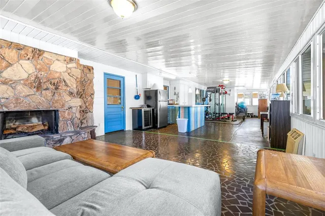 a view of a lobby with furniture