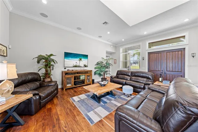 a view of a dining room and livingroom