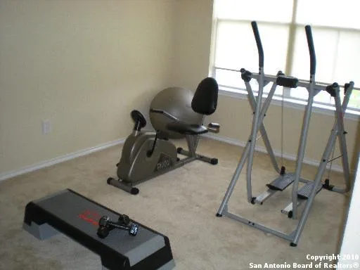 a room with gym equipment