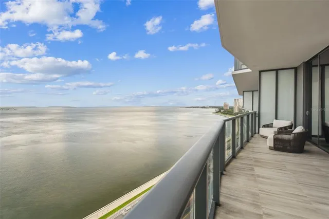 a view of balcony with ocean view