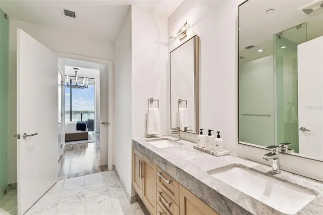 a bathroom with a shower