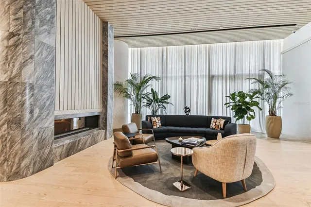 a view of a city with tall buildings