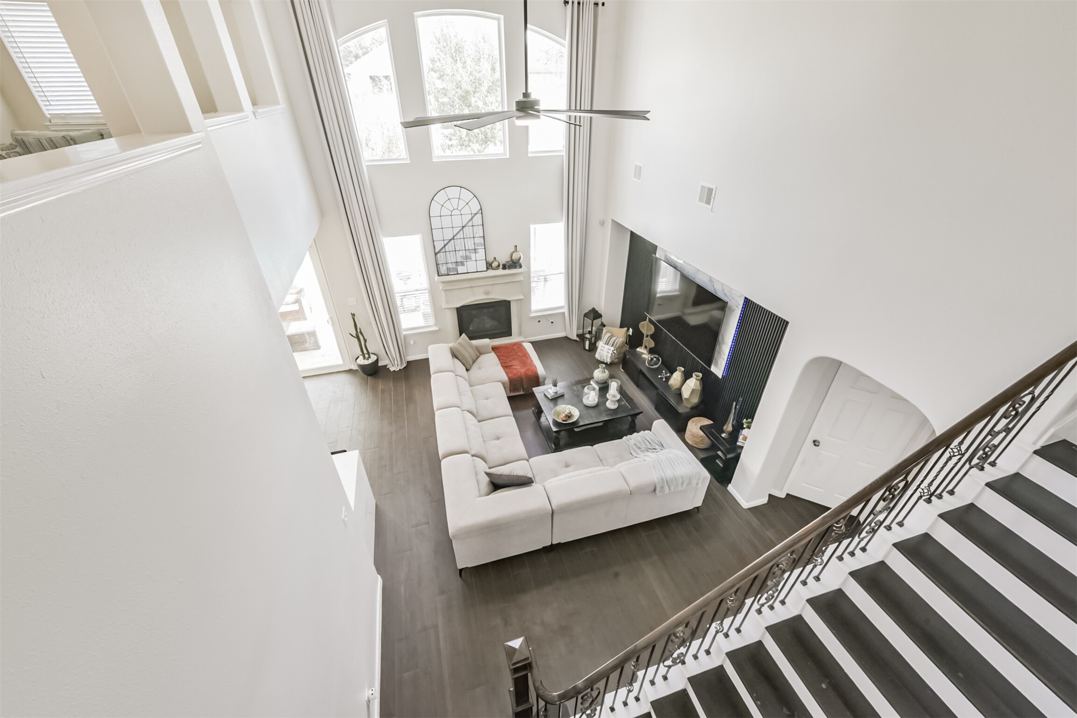 6806 Russelfield Lane Houston, TX 77049 - Photo 26 of 46 a view of living room with furniture and a fireplace