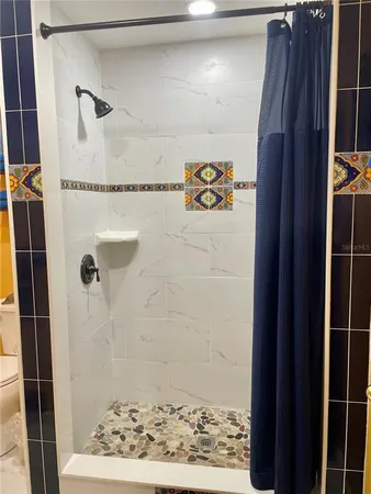 a bathroom with a shower