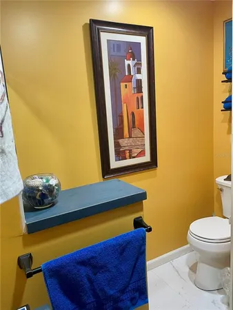 a bathroom with a toilet and a shower curtain