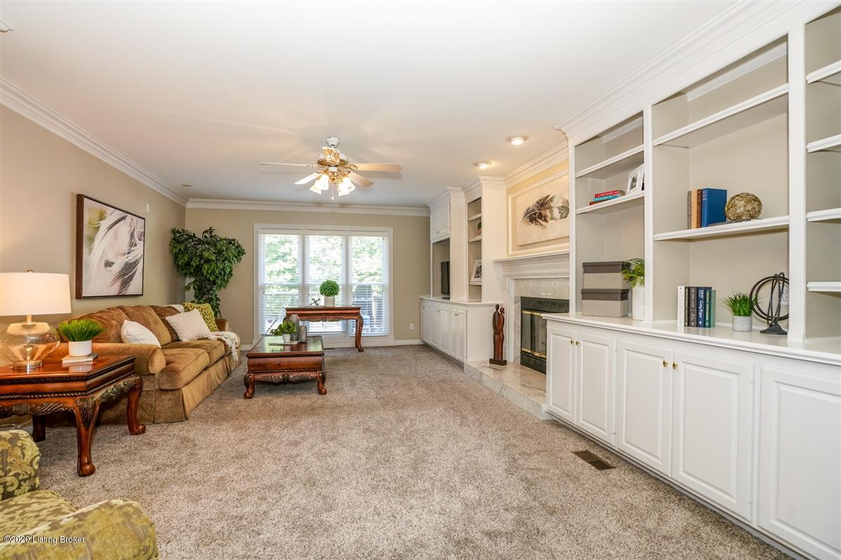 7509 Turner Ridge Road Crestwood, KY 40014 - Photo 8 of 59 Great Room with Gas Fireplace and Built In Bookcases