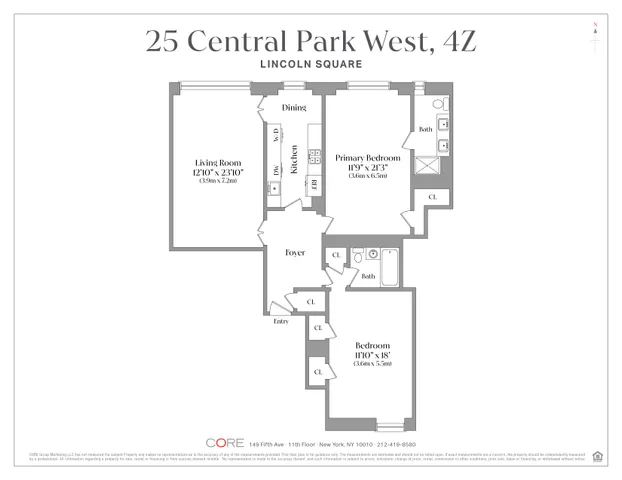 $2,800,000 | 25 Central Park West, Unit 4Z | Upper West Side