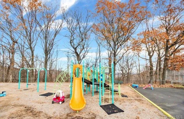 a view of a swimming pool with a patio and a garden