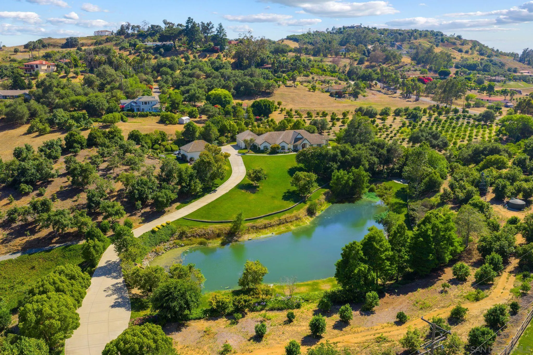 546 Morro Hills Road Fallbrook, CA 92028 - Photo 44 of 52 an aerial view of residential houses with outdoor space and river