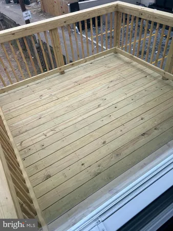 a view of wooden balcony