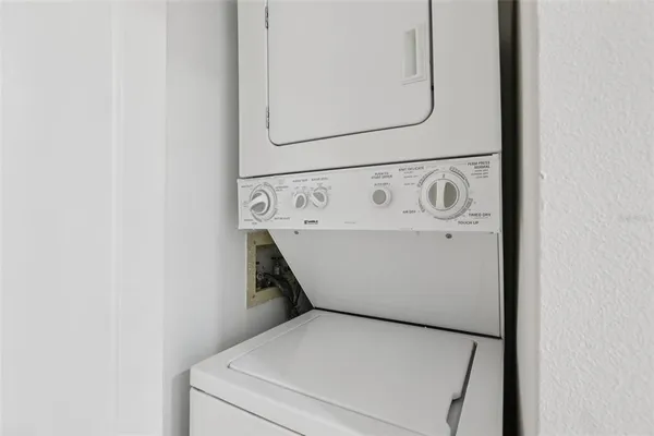 a close up view of washer and dryer